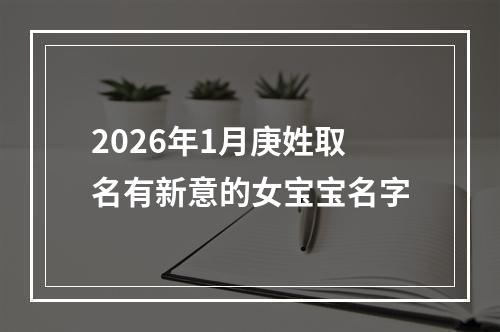 2026年1月庚姓取名有新意的女宝宝名字