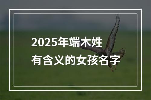 2025年端木姓有含义的女孩名字