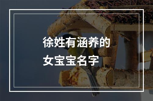 徐姓有涵养的女宝宝名字