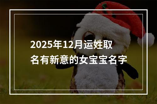2025年12月运姓取名有新意的女宝宝名字