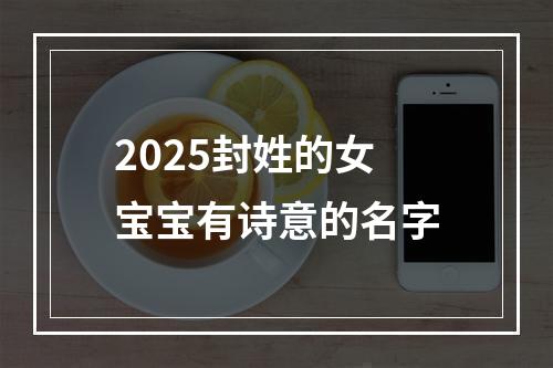 2025封姓的女宝宝有诗意的名字