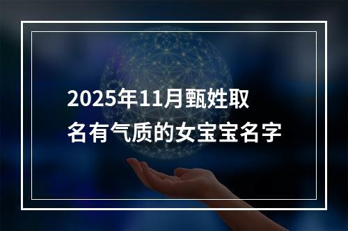 2025年11月甄姓取名有气质的女宝宝名字