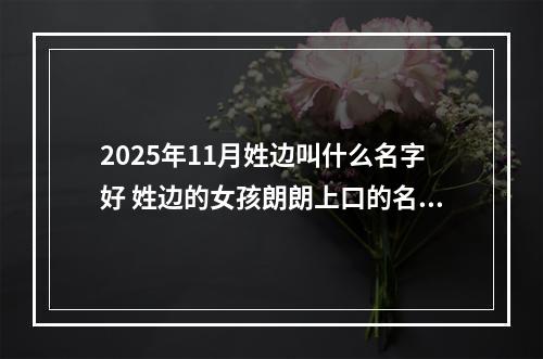 2025年11月姓边叫什么名字好 姓边的女孩朗朗上口的名字