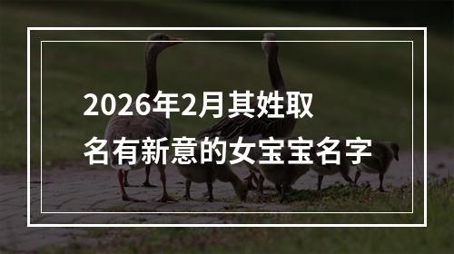2026年2月其姓取名有新意的女宝宝名字