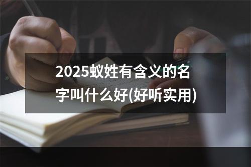2025蚁姓有含义的名字叫什么好(好听实用)