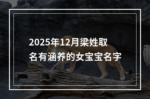 2025年12月梁姓取名有涵养的女宝宝名字