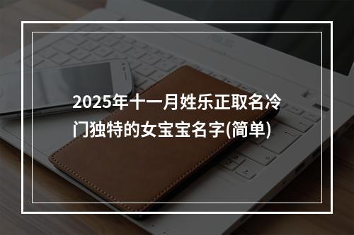 2025年十一月姓乐正取名冷门独特的女宝宝名字(简单)