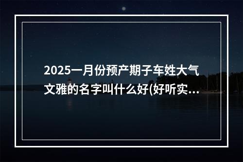 2025一月份预产期子车姓大气文雅的名字叫什么好(好听实用)
