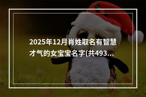 2025年12月肖姓取名有智慧才气的女宝宝名字(共493个)