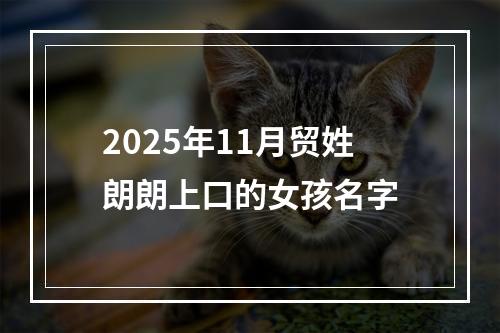 2025年11月贸姓朗朗上口的女孩名字