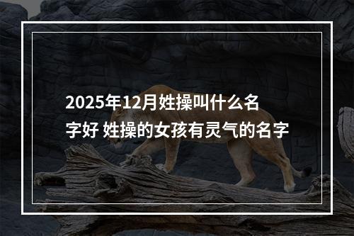 2025年12月姓操叫什么名字好 姓操的女孩有灵气的名字