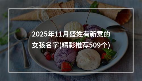 2025年11月盛姓有新意的女孩名字(精彩推荐509个)