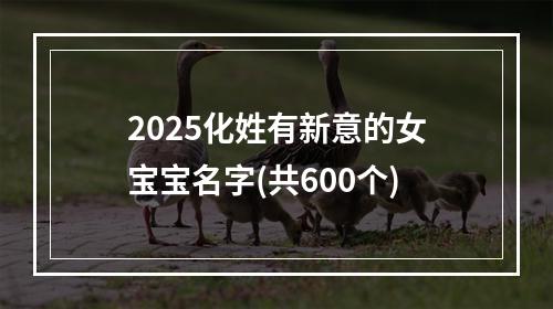 2025化姓有新意的女宝宝名字(共600个)