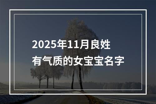 2025年11月良姓有气质的女宝宝名字