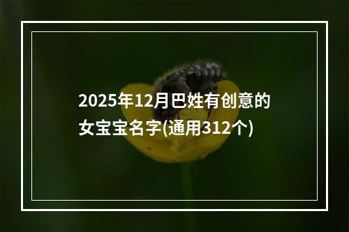 2025年12月巴姓有创意的女宝宝名字(通用312个)