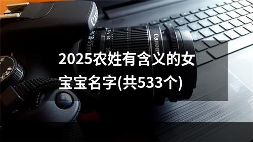 2025农姓有含义的女宝宝名字(共533个)
