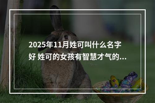 2025年11月姓可叫什么名字好 姓可的女孩有智慧才气的名字