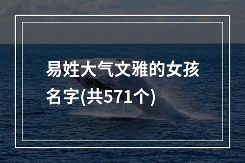 易姓大气文雅的女孩名字(共571个)
