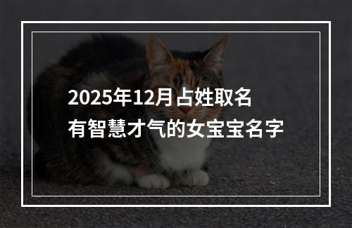 2025年12月占姓取名有智慧才气的女宝宝名字