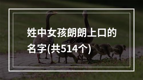 姓中女孩朗朗上口的名字(共514个)