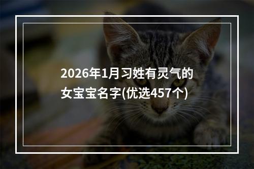 2026年1月习姓有灵气的女宝宝名字(优选457个)
