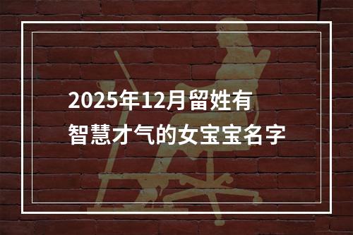 2025年12月留姓有智慧才气的女宝宝名字