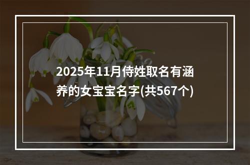 2025年11月侍姓取名有涵养的女宝宝名字(共567个)