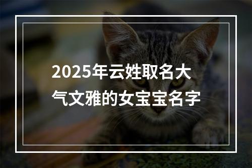 2025年云姓取名大气文雅的女宝宝名字