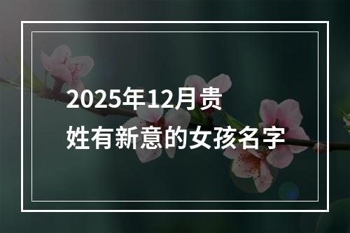 2025年12月贵姓有新意的女孩名字