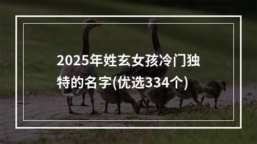2025年姓玄女孩冷门独特的名字(优选334个)