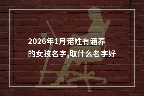 2026年1月诺姓有涵养的女孩名字,取什么名字好