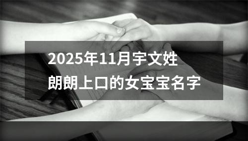 2025年11月宇文姓朗朗上口的女宝宝名字