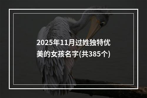 2025年11月过姓独特优美的女孩名字(共385个)