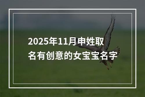 2025年11月申姓取名有创意的女宝宝名字