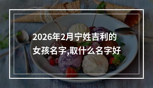 2026年2月宁姓吉利的女孩名字,取什么名字好