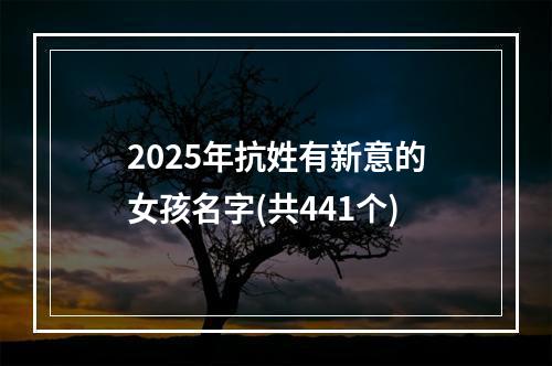 2025年抗姓有新意的女孩名字(共441个)