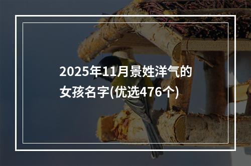 2025年11月景姓洋气的女孩名字(优选476个)