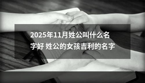 2025年11月姓公叫什么名字好 姓公的女孩吉利的名字
