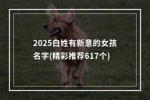 2025白姓有新意的女孩名字(精彩推荐617个)