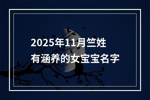 2025年11月竺姓有涵养的女宝宝名字