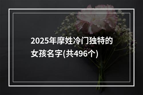 2025年摩姓冷门独特的女孩名字(共496个)