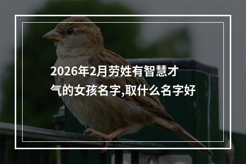 2026年2月劳姓有智慧才气的女孩名字,取什么名字好