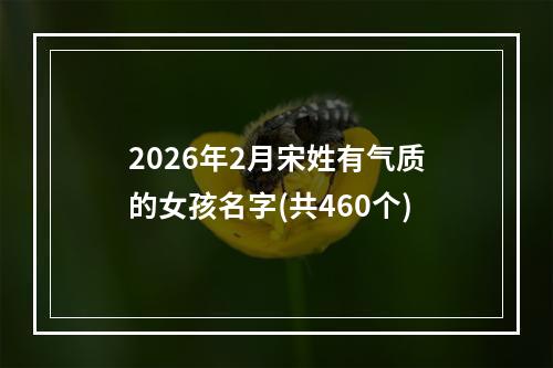 2026年2月宋姓有气质的女孩名字(共460个)