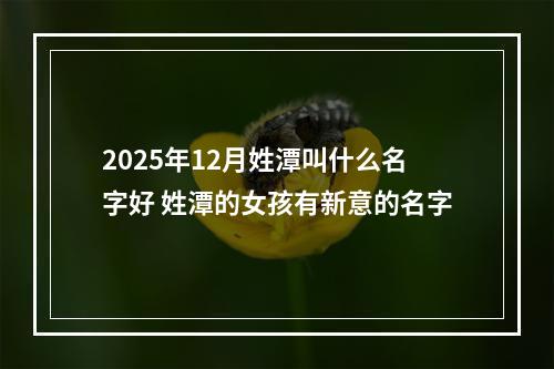 2025年12月姓潭叫什么名字好 姓潭的女孩有新意的名字