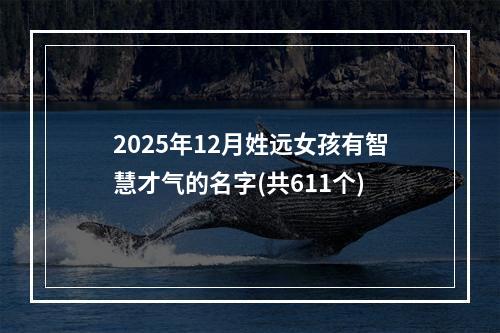 2025年12月姓远女孩有智慧才气的名字(共611个)