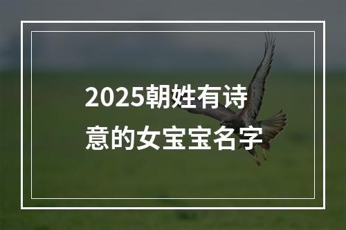 2025朝姓有诗意的女宝宝名字