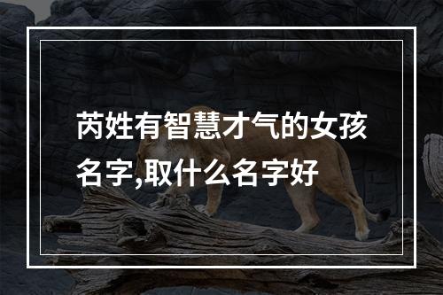 芮姓有智慧才气的女孩名字,取什么名字好