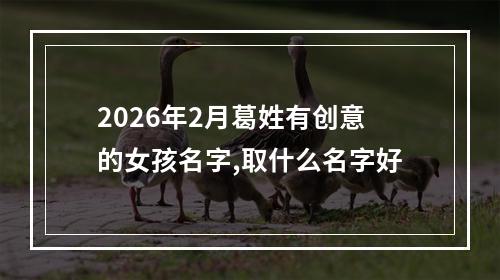 2026年2月葛姓有创意的女孩名字,取什么名字好
