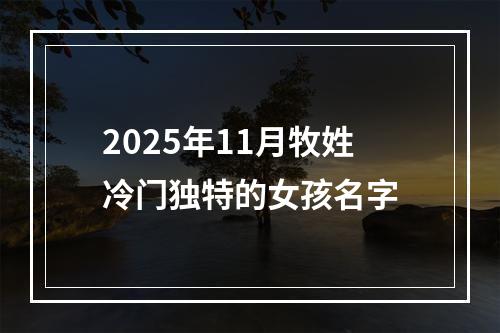 2025年11月牧姓冷门独特的女孩名字