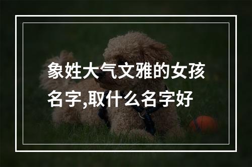 象姓大气文雅的女孩名字,取什么名字好